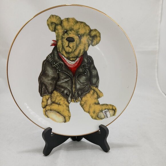 Harrods Knightsbridge Collectors Plate Bear World Johnny The Biker - Picture 1 of 2